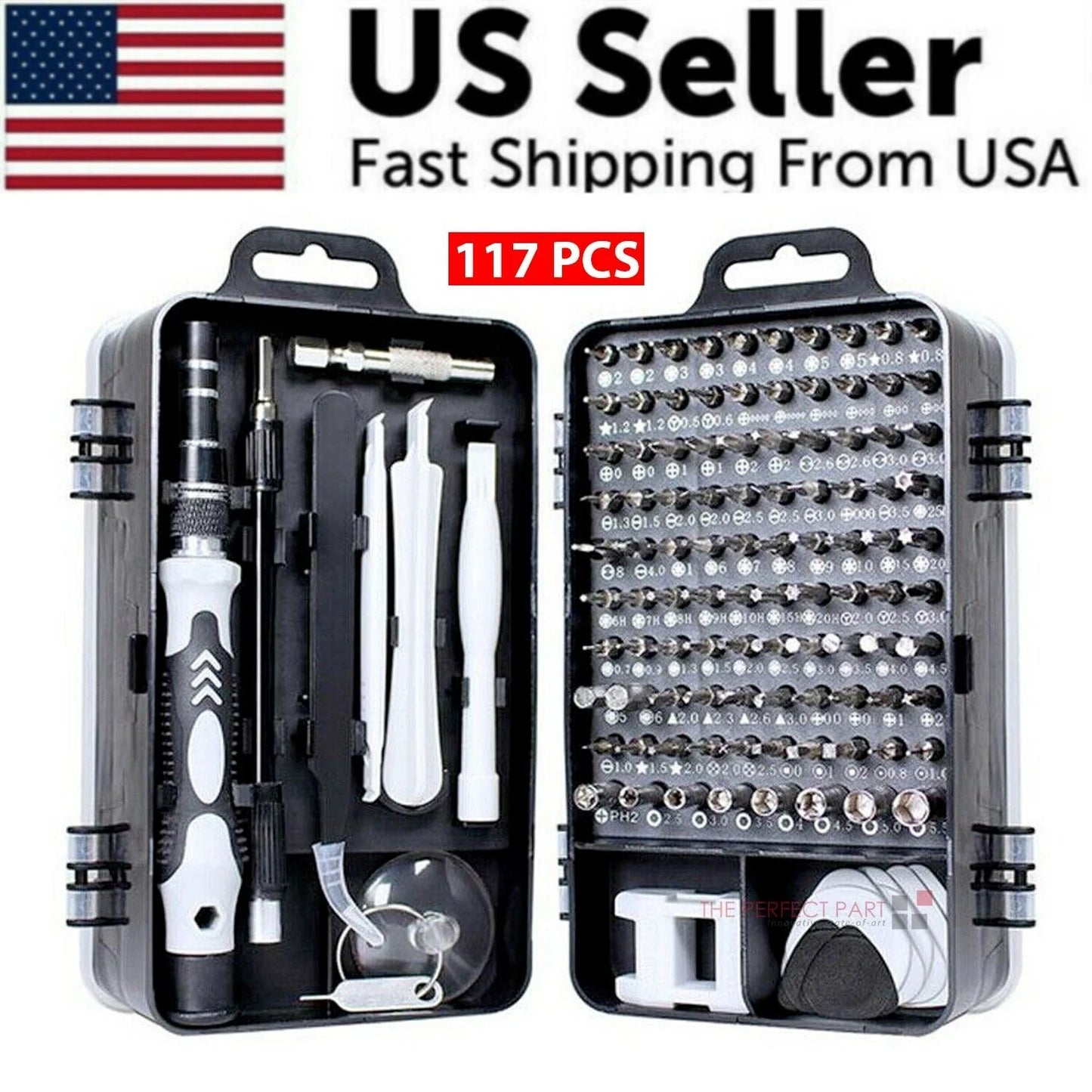 117-Piece Magnetic Screwdriver Bit Set for iPhone, MacBook, and Watch Repairs