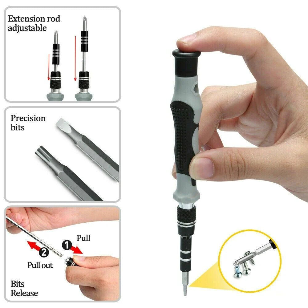 117-Piece Magnetic Screwdriver Bit Set for iPhone, MacBook, and Watch Repairs